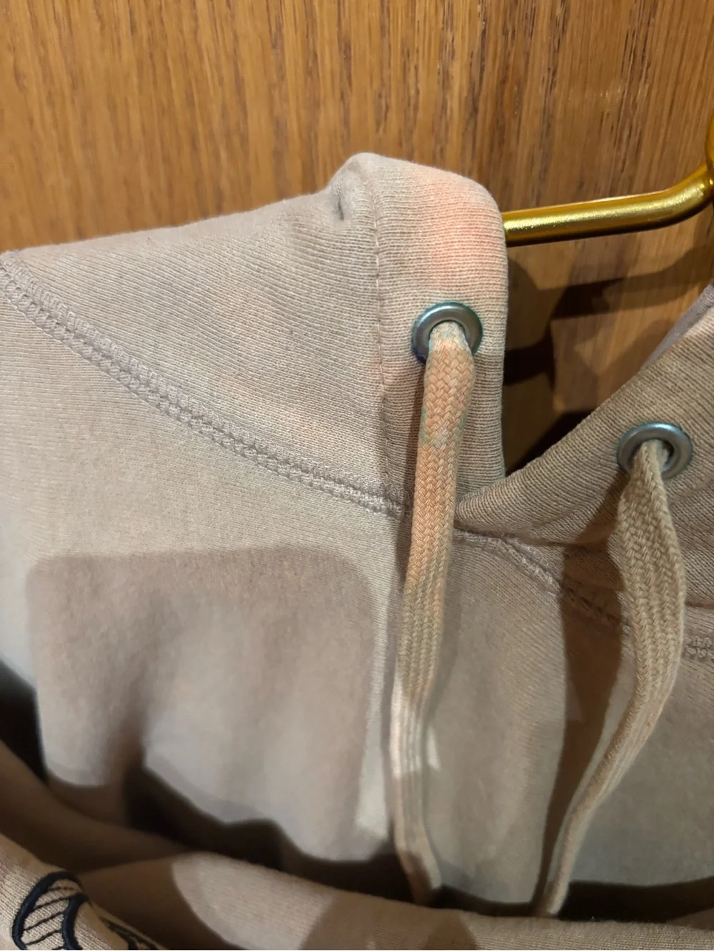 Supreme Tan Crewneck Hoodie with Script Sleeve Logo